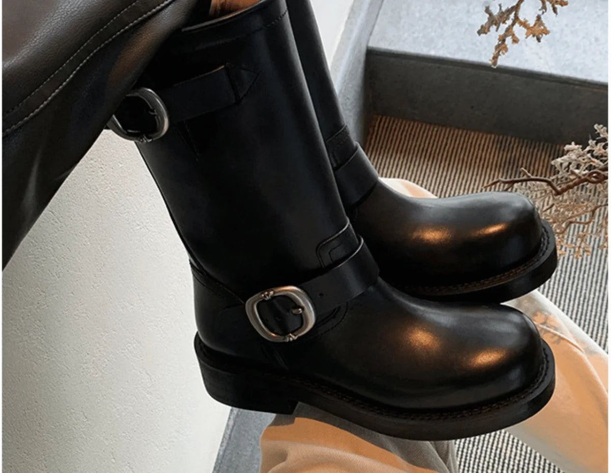 CAT - Retro laarzen met Metalen Gesp voor Dames