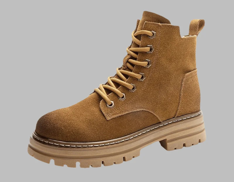 AURORA - Retro Suède Martin Boots met Dikke Zool