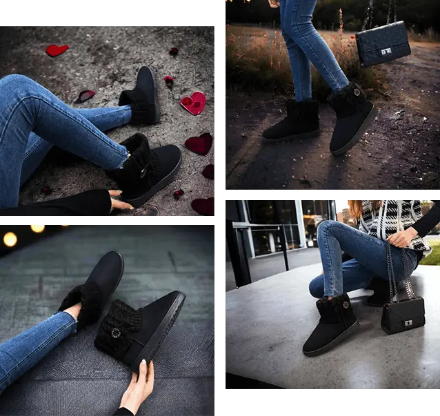 Warme Winter-, Herfst- en Herfstschoenen met warme binnenvoering, verstevigde hiel en antislip rubberen zool Zwart en Army