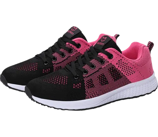 Unisex ademende herfst-, herfst- en zomersneakers met trendy design, zwart en roze