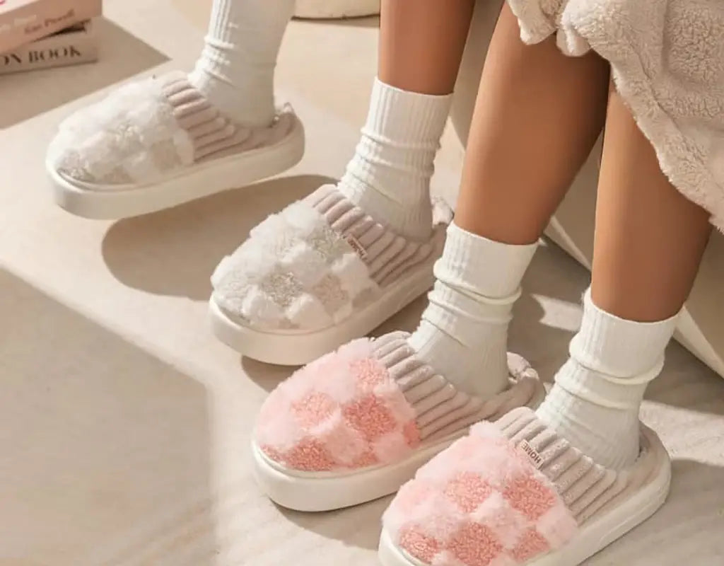 PLAIDSOFT - Warme Winter Slippers met Pluche Voering
