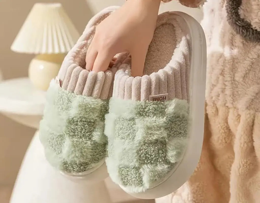 PLAIDSOFT - Warme Winter Slippers met Pluche Voering