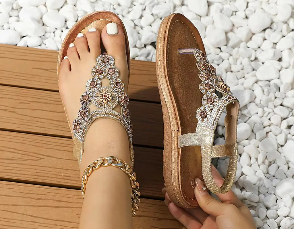 BOHOSAND - Stijlvolle Bohemian Sandalen met Wedge Zool