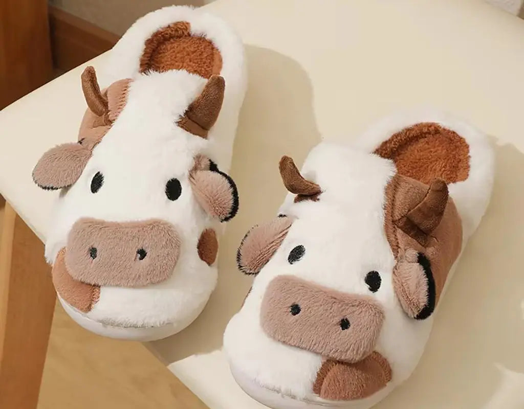 COWZY - Warme Unisex Koe Pantoffels met Pluche Binnenvoering