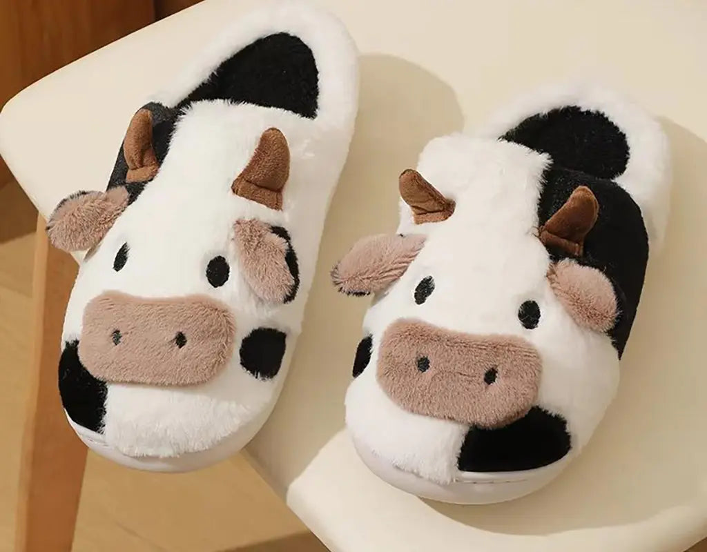 COWZY - Warme Unisex Koe Pantoffels met Pluche Binnenvoering