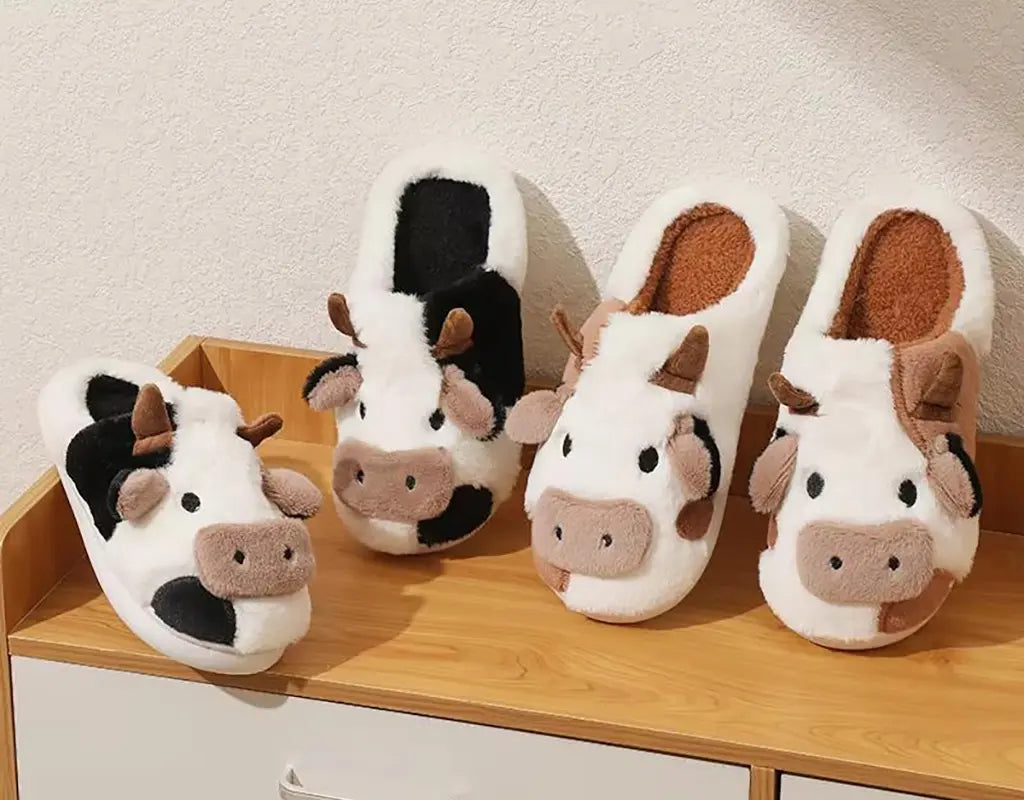 COWZY - Warme Unisex Koe Pantoffels met Pluche Binnenvoering