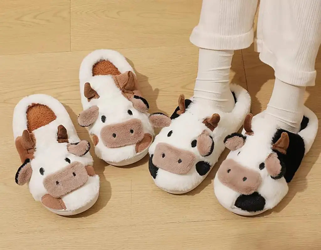 COWZY - Warme Unisex Koe Pantoffels met Pluche Binnenvoering