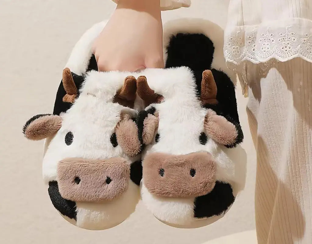 COWZY - Warme Unisex Koe Pantoffels met Pluche Binnenvoering
