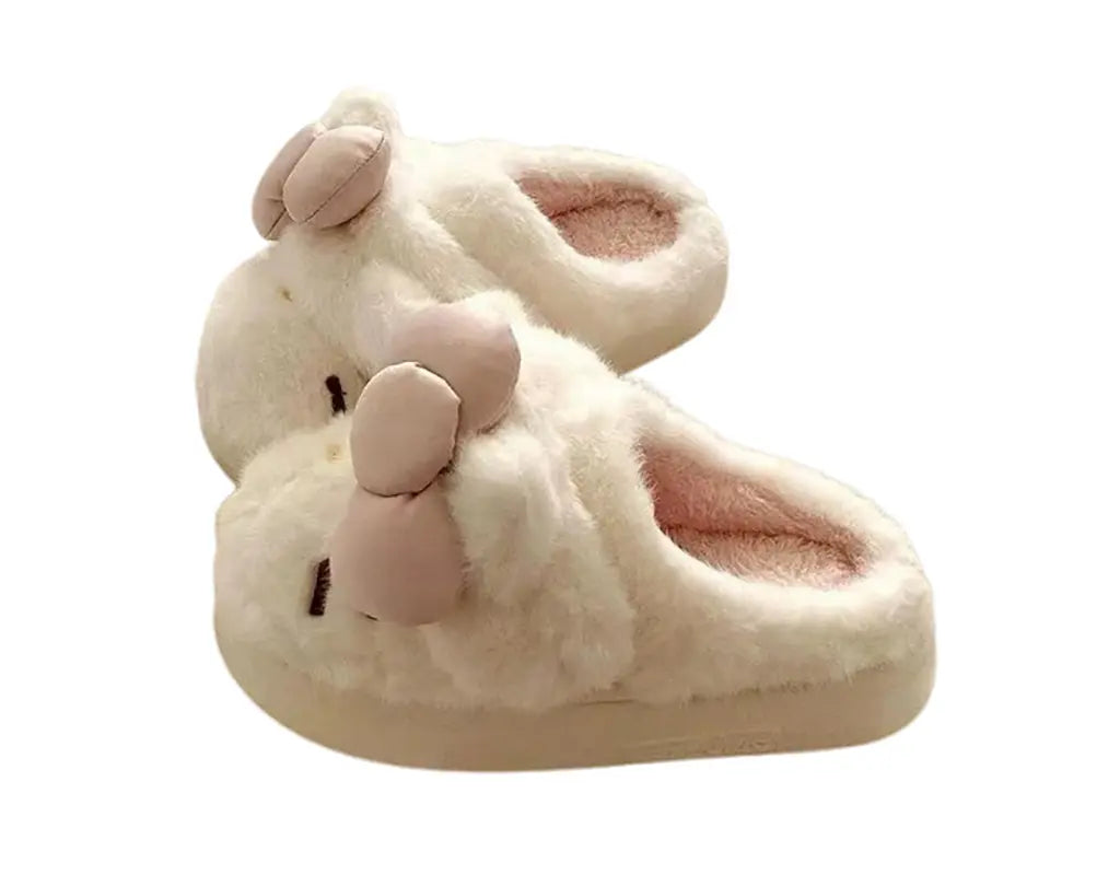 FLUFFYKNOT - Warme Pluche Pantoffels met Vlinder-Knot