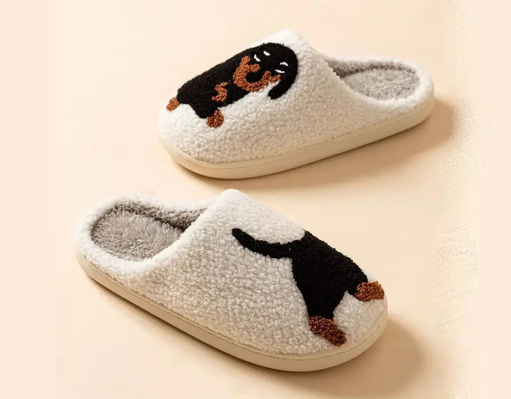 PAWCOZY - Warme Winter Pantoffels met Teckel Design en Pluche Binnenvoering