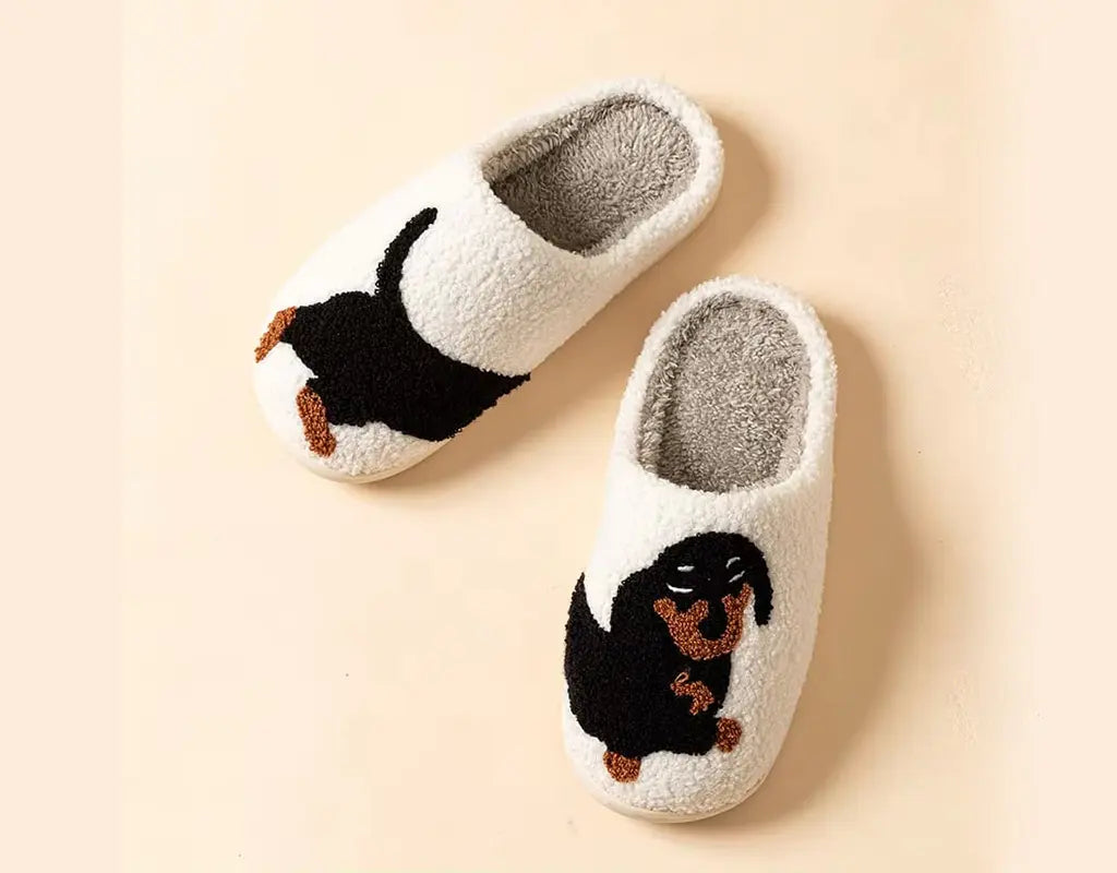 PAWCOZY - Warme Winter Pantoffels met Teckel Design en Pluche Binnenvoering