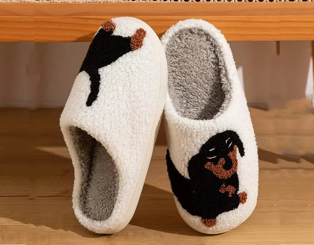PAWCOZY - Warme Winter Pantoffels met Teckel Design en Pluche Binnenvoering