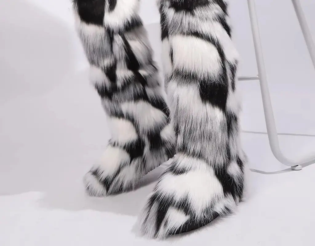 SnowFur - Kniehoge Bontlaarzen voor Dames