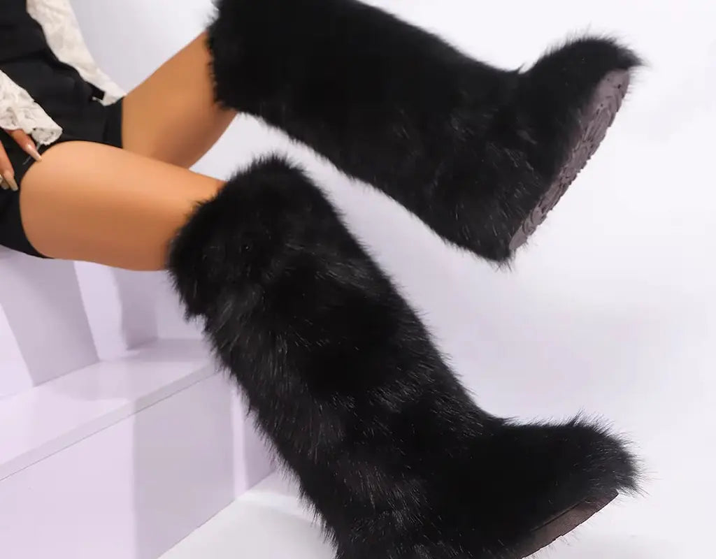 SnowFur - Kniehoge Bontlaarzen voor Dames