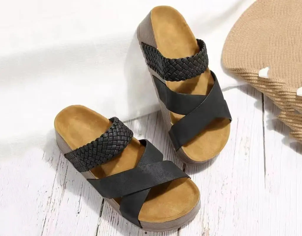SOFTSTRIDE – Comfortabele Gevlochten Sandalen met Plateauzool