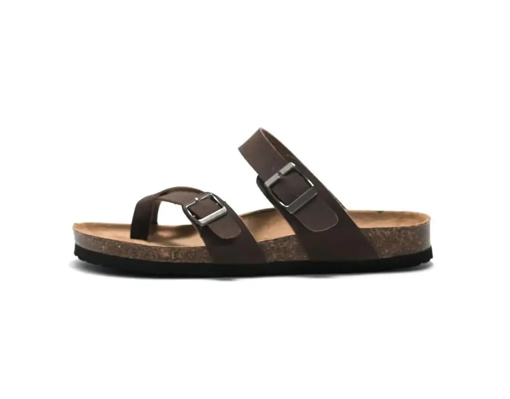 SOLEZIA - Leren sandalen met kurkzool