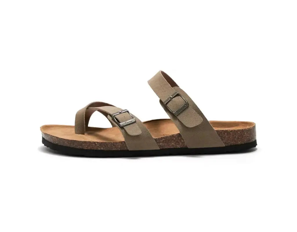SOLEZIA - Leren sandalen met kurkzool