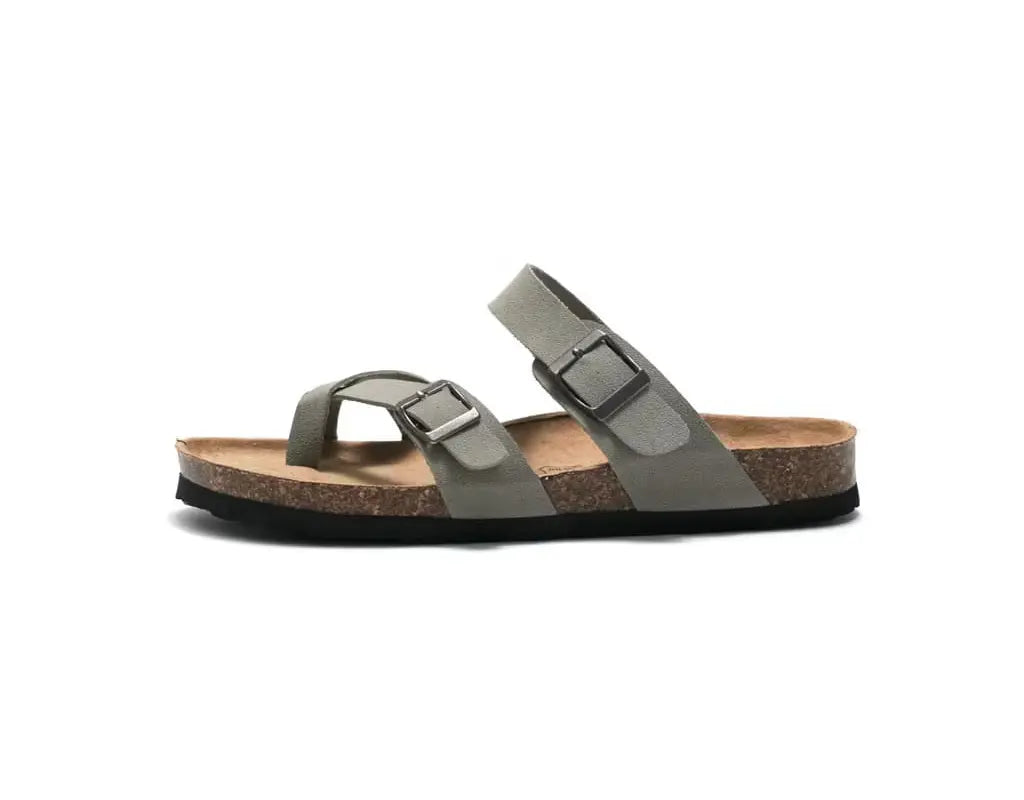 SOLEZIA - Leren sandalen met kurkzool