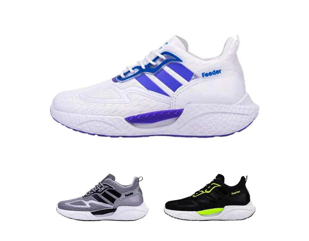 Hardloopschoenen met elastisch en ademend ontwerp zachte en stabiele dempende zolen, grijs, zwart