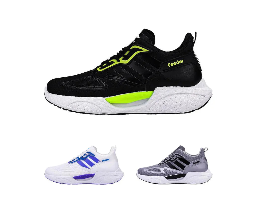Hardloopschoenen met elastisch en ademend ontwerp zachte en stabiele dempende zolen, grijs, zwart