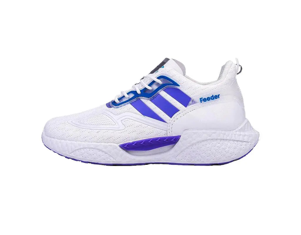 alle seizoenen hardloopschoenen met zachte dempende hielsteun, ademend ontwerp, elastische veters wit