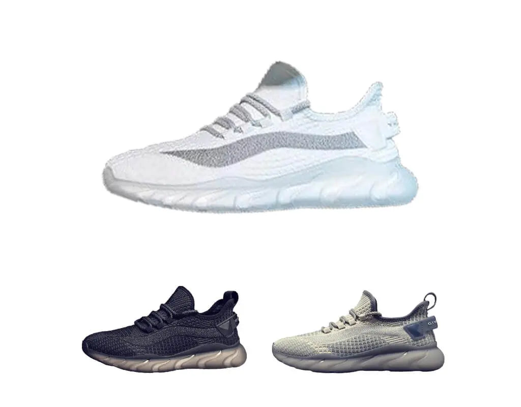 Hardloopsneakers Zwart, Beige, Wit met luchtdempende zolen en airflow inlegzool wit zwart biege