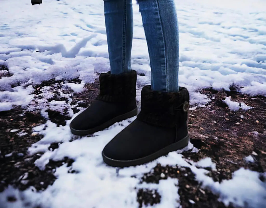 Warme Winter-, Herfst- en Herfstschoenen met warme binnenvoering, verstevigde hiel en antislip rubberen zool Black Lifestyle