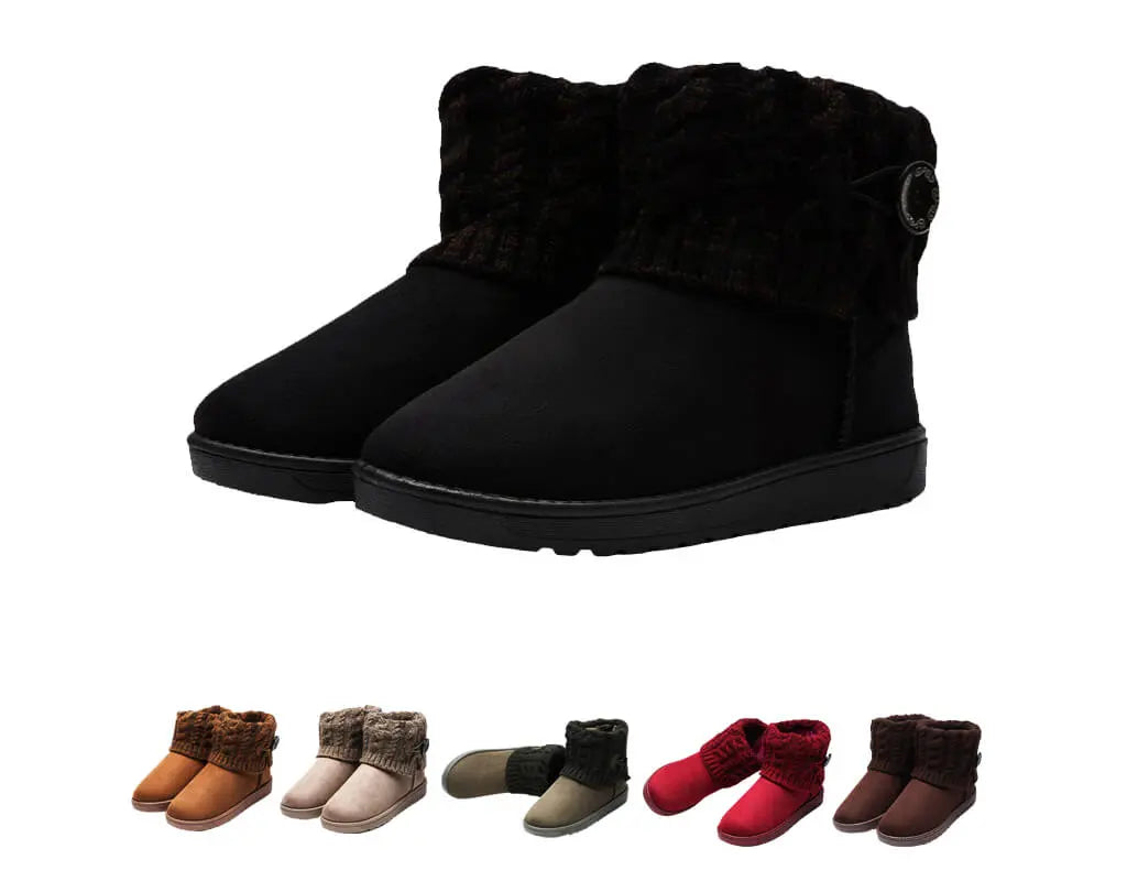 Warme Winter-, Herfst- en Herfstschoenen met warme binnenvoering, verstevigde hiel en antislip rubberen zool Zwart Khaki Rood Leger Beige Bruin