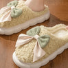 BOWFLUFF - Warme Winter Pantoffels met Strik en Pluche Binnenvoering