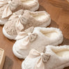 BOWFLUFF - Warme Winter Pantoffels met Strik en Pluche Binnenvoering