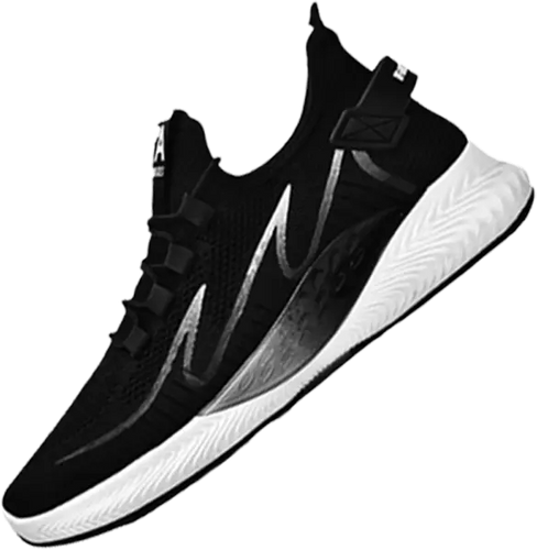 Zwart-witte hardloopschoenen met elastische sluiting en gemakkelijke pasvorm, rekbaar en ademend ontwerp