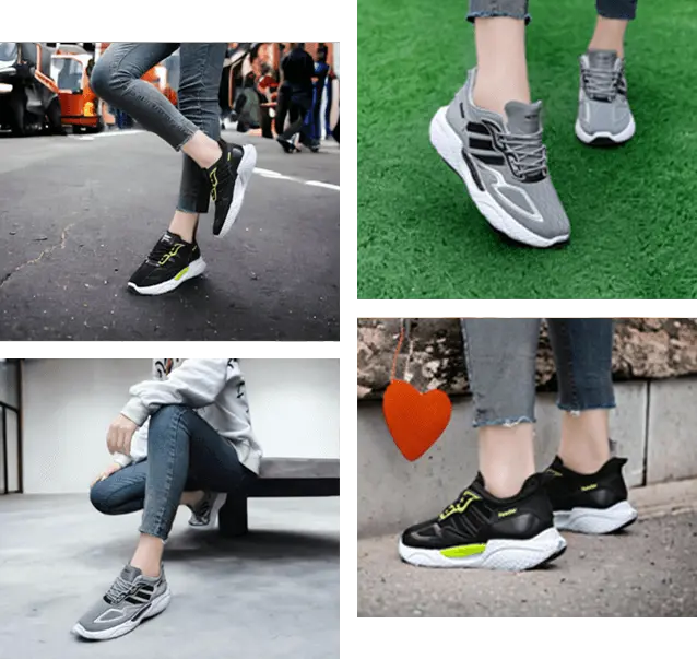 Hardloopschoenen met elastisch en ademend ontwerp zachte en stabiele dempende zolen, grijs, zwart