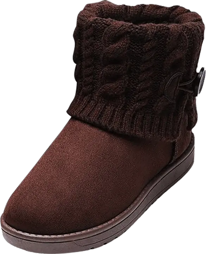 Nubuck warme winter- en herfstlaarzen met extra hielsteun Bruin