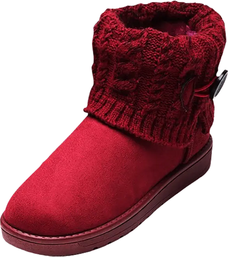 Nubuck warme winter- en herfstlaarzen met extra hielsteun Rood