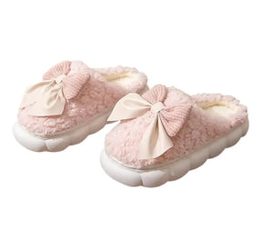 BOWFLUFF - Warme Winter Pantoffels met Strik en Pluche Binnenvoering