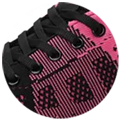 Elastische schoenveters hardloopschoenen roze en zwart met ademend ontwerp