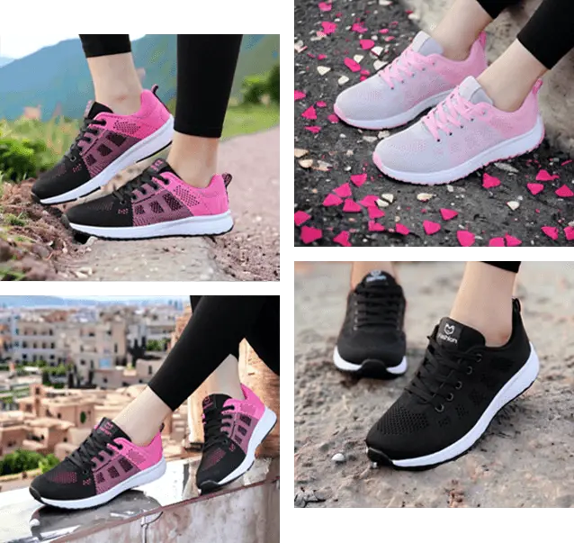 Unisex ademende herfst, herfst en zomer sneakers trendy design roze en zwart, roze, zwart