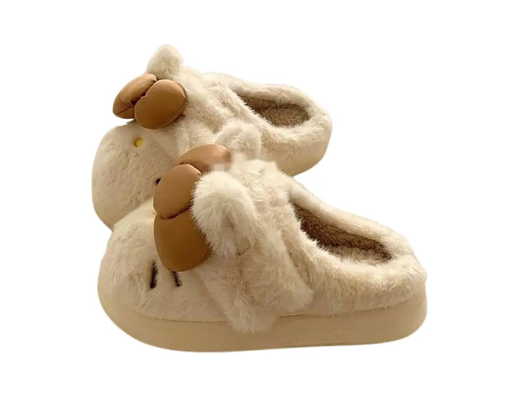 FLUFFYKNOT - Warme Pluche Pantoffels met Vlinder-Knot