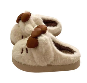 FLUFFYKNOT - Warme Pluche Pantoffels met Vlinder-Knot