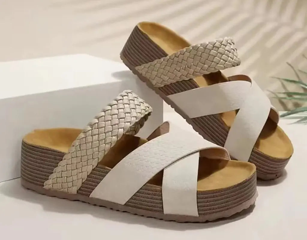 SOFTSTRIDE – Comfortabele Gevlochten Sandalen met Plateauzool