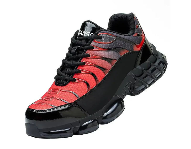 Lage sportieve veiligheidsschoenen S3 Redbrick Pulse (met overneus) - Kleur Zwart/Rood - Nu 20% korting Lage sportieve veiligheidsschoenen S3 Redbrick Pulse (met overneus) - Kleur Zwart/Rood - Nu 20% korting