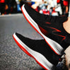 Ademend en elastisch ontwerp, geschikt voor alle voeten, zwart, zwart en rood, zwart, wit hardloopschoenen