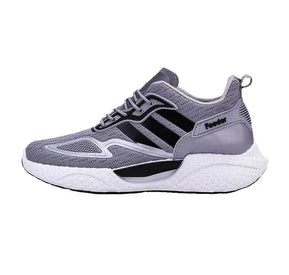 alle seizoenen hardloopschoenen met zachte dempende hielsteun, ademend ontwerp, elastische veters grijs