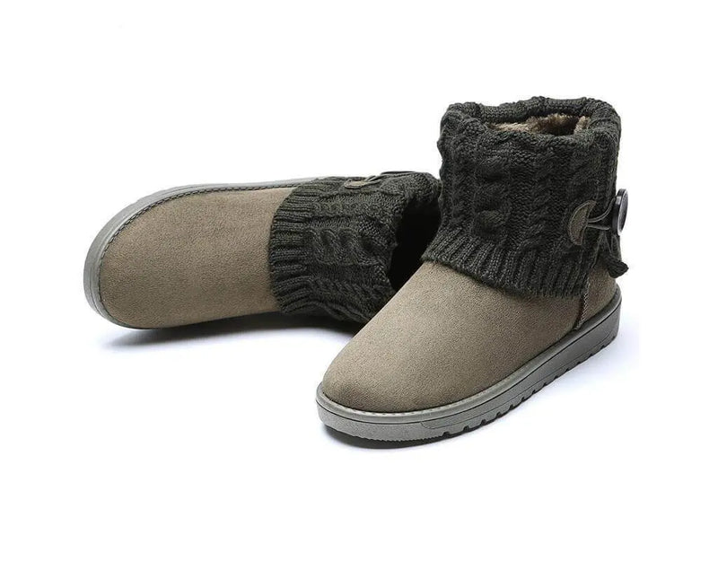 Warme Winter-, Herfst- en Herfstschoenen met warme binnenvoering, versterkte hielzone en antislip rubberen zolen Leger