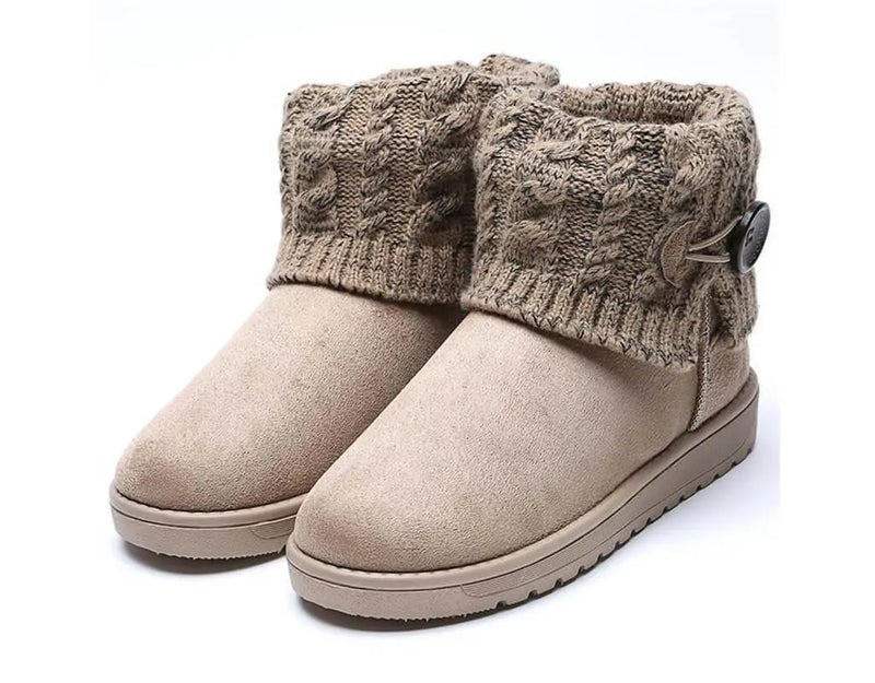 Warme Winter-, Herfst- en Herfstschoenen met warme binnenvoering, verstevigde hielzone en antislip rubberen zolen Beige 