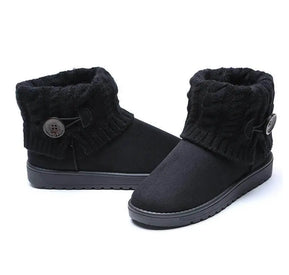 Warme winter-, herfst- en herfstschoenen met warme binnenvoering, versterkte hiel en antislip rubberen zool Zwart