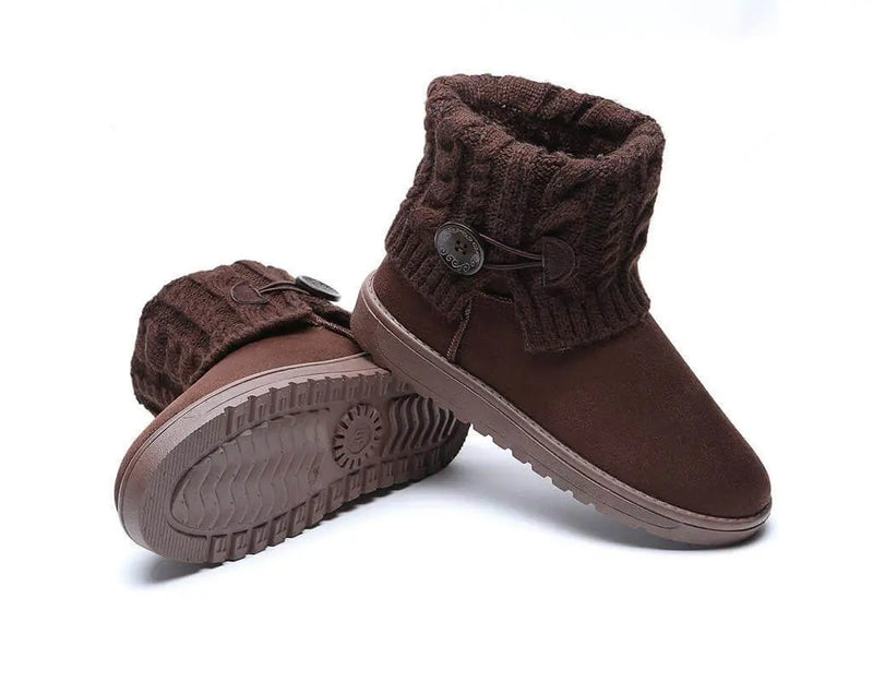 Warme Winter-, Herfst- en Herfstschoenen met warme binnenvoering, versterkte hielzone en antislip rubberen zolen Bruin