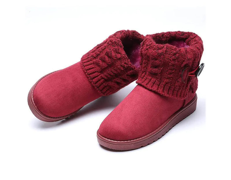 Warme Winter-, Herfst- en Herfstschoenen met warme binnenvoering, versterkte hielzone en antislip rubberen zolen Rood