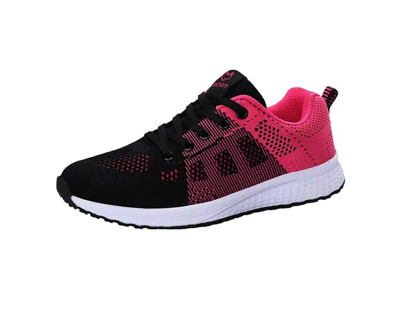 Unisex ademende herfst-, herfst- en zomersneakers met trendy design, zwart en roze