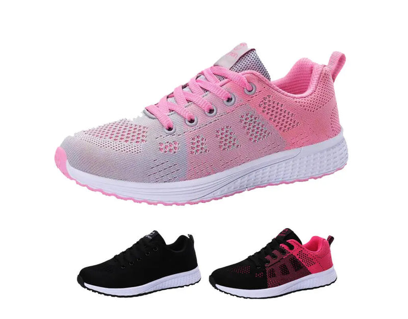 Unisex ademende herfst, herfst en zomer sneakers trendy design, zwart en roze, roze, zwart